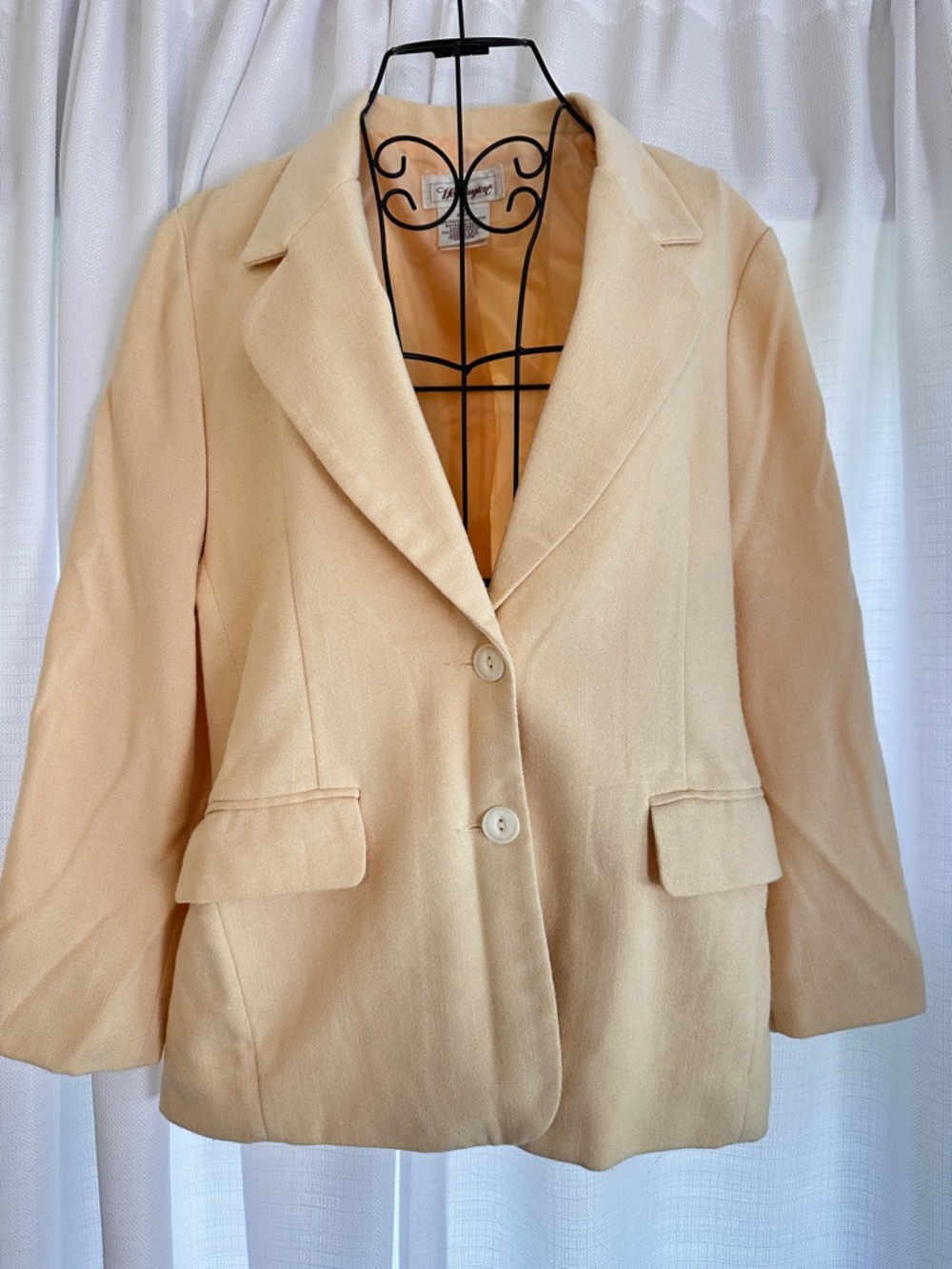 VINTAGE Worthington Butter Yellow Tailored Two-Button Blazer
